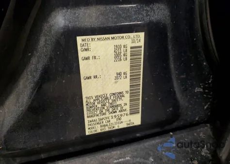 2015 Nissan Altima 2.5 z USA, uszkodzony, nr VIN 1N4AL3AP2FC195976